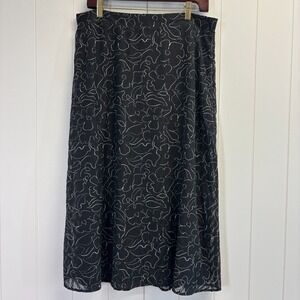 Studio B by Bobeau Womens Cottage Boho Chiffon Aline Maxi Skirt Size XL Flowy